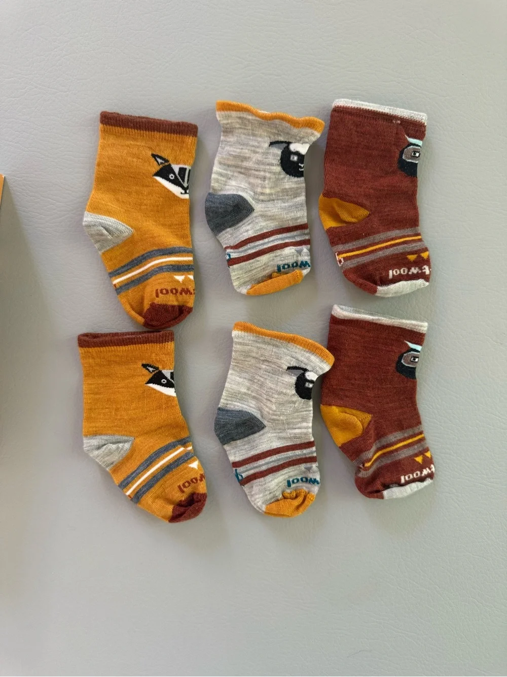 Smartwool Baby Animal Wool Socks 3 Pairs - size 2T 24M - Runs snug - NEW